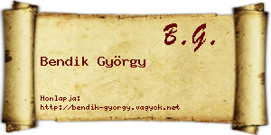 Bendik György névjegykártya