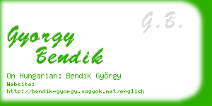 gyorgy bendik business card